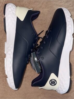 G/FORE Men's Navy and White Athletic Golf Shoes